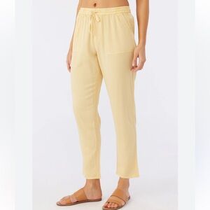 O'Neill Francina Yellow Coastal Beach Vacation Lightweight Straight Leg Pant